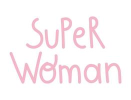 super vrouw handschrift vector