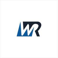 eerste brief wr logo of rw logo vector ontwerp sjabloon