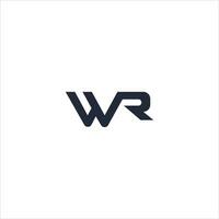 eerste brief wr logo of rw logo vector ontwerp sjabloon