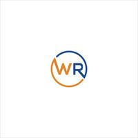 eerste brief wr logo of rw logo vector ontwerp sjabloon