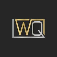 alfabet initialen logo qw, wq, w en q vector