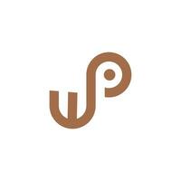 eerste brief pw logo of wp logo vector ontwerp sjabloon