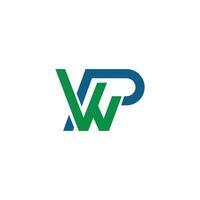 eerste brief pw logo of wp logo vector ontwerp sjabloon