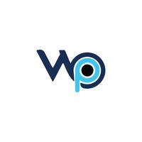 eerste brief pw logo of wp logo vector ontwerp sjabloon