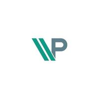 eerste brief pw logo of wp logo vector ontwerp sjabloon