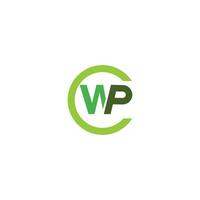 eerste brief pw logo of wp logo vector ontwerp sjabloon