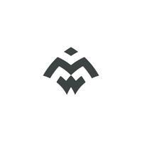 eerste brief wm logo of mw logo vector ontwerp sjabloon