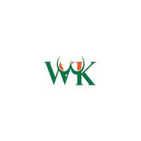 alfabet letters initialen monogram logo kw, wk, k en w vector