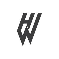 eerste brief wie? logo of hw logo vector ontwerp sjabloon