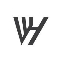 eerste brief wie? logo of hw logo vector ontwerp sjabloon