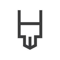 eerste brief wie? logo of hw logo vector ontwerp sjabloon