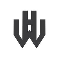 eerste brief wie? logo of hw logo vector ontwerp sjabloon