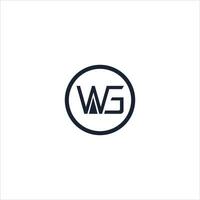 eerste brief wg logo of gw logo vector ontwerp sjabloon