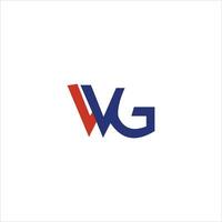 eerste brief wg logo of gw logo vector ontwerp sjabloon