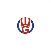 eerste brief wg logo of gw logo vector ontwerp sjabloon