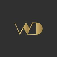 alfabet initialen logo dw, wd, d en w vector