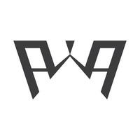 alfabet letters initialen monogram logo aw, wa, w en a vector