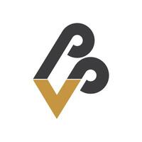 eerste brief vp logo of pv logo vector ontwerp sjabloon