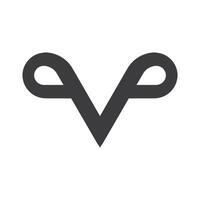 eerste brief vp logo of pv logo vector ontwerp sjabloon