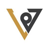 eerste brief vp logo of pv logo vector ontwerp sjabloon