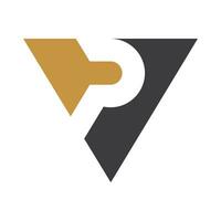 eerste brief vp logo of pv logo vector ontwerp sjabloon