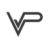 eerste brief vp logo of pv logo vector ontwerp sjabloon