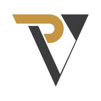 eerste brief vp logo of pv logo vector ontwerp sjabloon