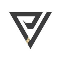 eerste brief vp logo of pv logo vector ontwerp sjabloon