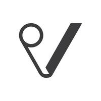 eerste brief vp logo of pv logo vector ontwerp sjabloon