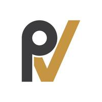 eerste brief vp logo of pv logo vector ontwerp sjabloon