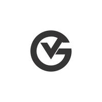 eerste brief vg logo of gv logo vector ontwerp sjabloon