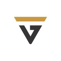 eerste brief vg logo of gv logo vector ontwerp sjabloon