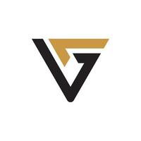 eerste brief vg logo of gv logo vector ontwerp sjabloon