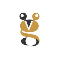 eerste brief vg logo of gv logo vector ontwerp sjabloon