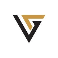 eerste brief vg logo of gv logo vector ontwerp sjabloon