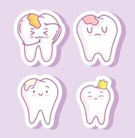 tanden stickers set vector