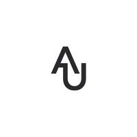 alfabet initialen logo au, ua, een en u vector