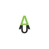 alfabet initialen logo au, ua, een en u vector