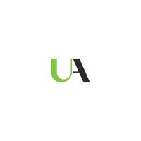 alfabet initialen logo au, ua, een en u vector