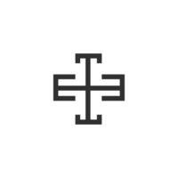 en, te, e en t abstract eerste monogram brief alfabet logo ontwerp vector