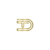 alfabet initialen logo td, dt, t en d vector