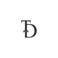 alfabet initialen logo td, dt, t en d vector