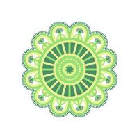 etnisch mandala met kleurrijk ornament voor kunst. een groen en wit circulaire ontwerp met een circulaire patroon vector