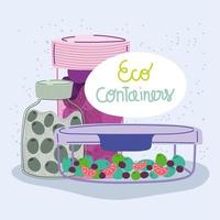 eco-containers met voedsel vector