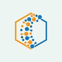 molecuul logo illustratie vector beeld en perfect symbool sjabloon ontwerp voor chemisch elementen, opleiding, wetenschap, nucleair, enz Aan grijs achtergrond
