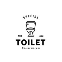 toilet lijn hipster logo kom sanitair vector badkamer. bidet toilet lijn icoon interieur