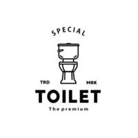 toilet lijn hipster logo kom sanitair vector badkamer. bidet toilet lijn icoon interieur