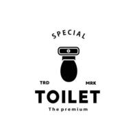 toilet silhouet hipster logo kom sanitair vector badkamer. bidet toilet lijn icoon interieur top visie