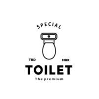 toilet lijn hipster logo kom sanitair vector badkamer. bidet toilet lijn icoon interieur top visie