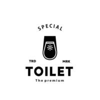 toilet silhouet hipster logo kom sanitair vector badkamer. bidet toilet lijn icoon interieur top visie